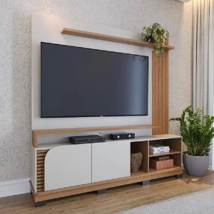 Home Jurerê Larg. 1.80m Off/Freijó para TV até 75" - Colibri