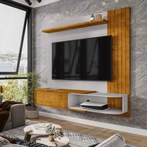 Painel Paraty NatureOff CDetalhe Frisado Para TV até 55 Polegadas Larg. 1.37m - Bechara