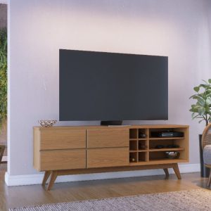 Rack Bancada Noronha Larg. 1.80m Freijó para TV até 70" - Colibri