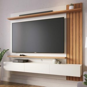 Home Suspenso Juriti Larg. 1.80m Off WhiteFreijó para TV até 70 - Colibri