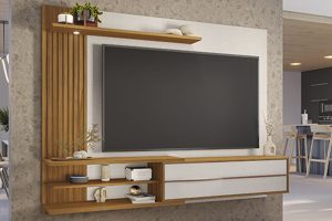 Painel NT 1355 Larg. 1.82m Off/Freijó Ripado para TV até 65" - Notável