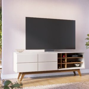 Rack Bancada Noronha Larg. 1.80m Off/Freijó para TV até 70" - Colibri