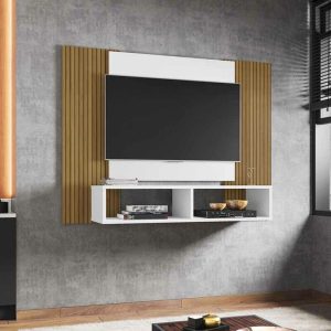 Painel Navi Larg. 1.20m Branco Ripado para TV até 47" - Bechara