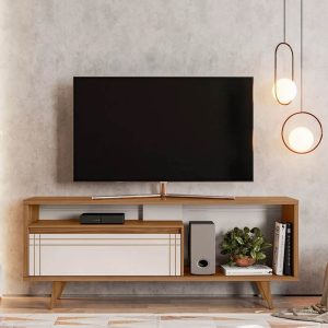 Rack Bancada Larg. 1.63m NT 1315 Freijó/Off para TV até 60" - Notável